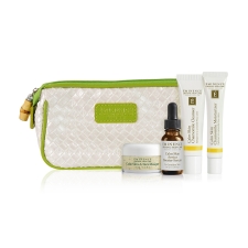 eminence organics calm skin starter set bag with products pdp